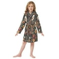 thumbnail image 6 of FORMRS Niños Bathrobe Unisex Hooded Robe Soft Plush Pajamas Sleepwear, Size 7-9T, Colorful Flower, 6 of 7