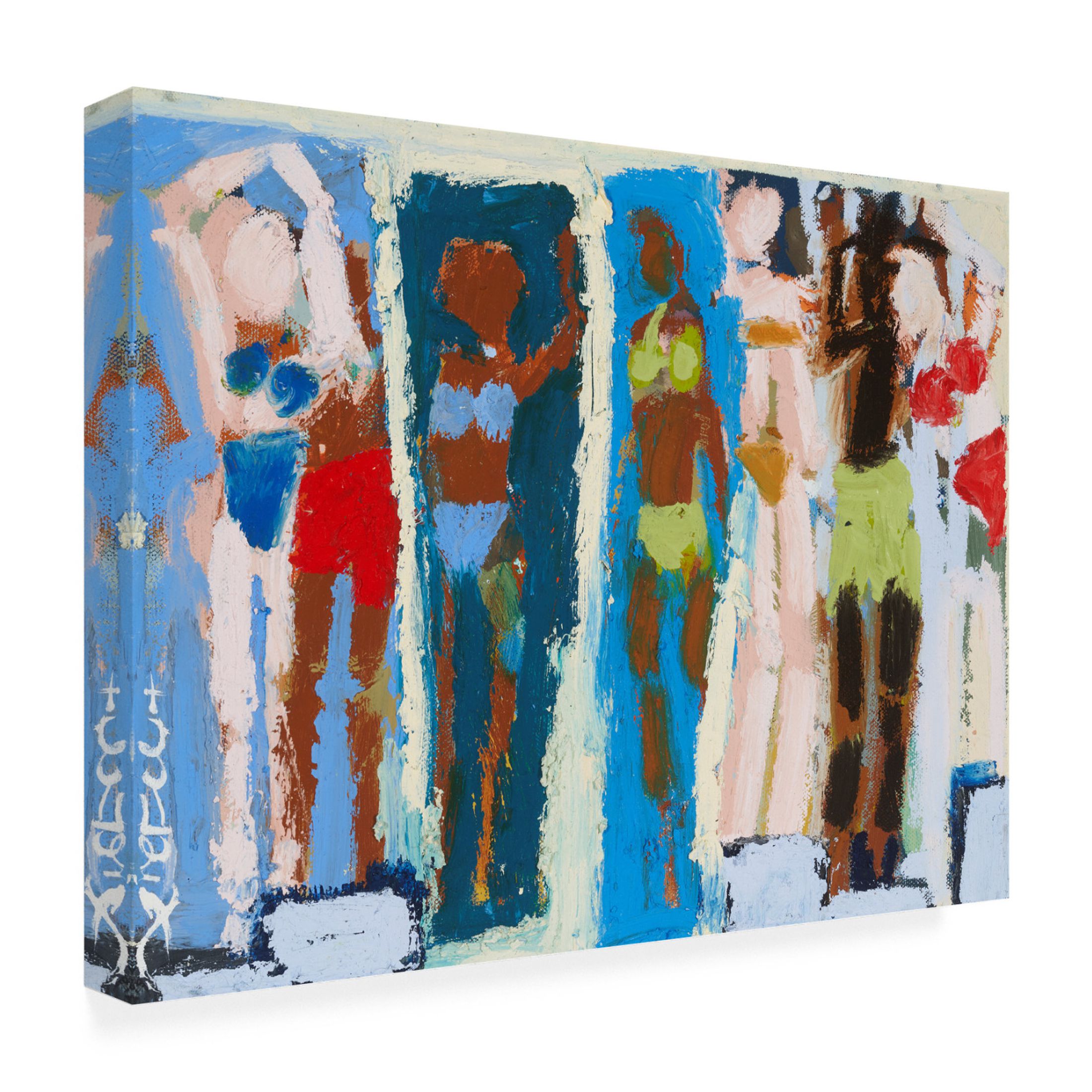 Canvas Wall Art - Erin McGee Ferrell 'Beach Sunbathers II' Wall Art for Living Room, Bedroom, or Office Décor by Trademark Fine Art - 47 x 35 Inches