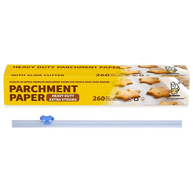 Katbite Parchment Paper Roll for Baking, 15 in x 210 ft 260 Sq.Ft, Heavy  Duty