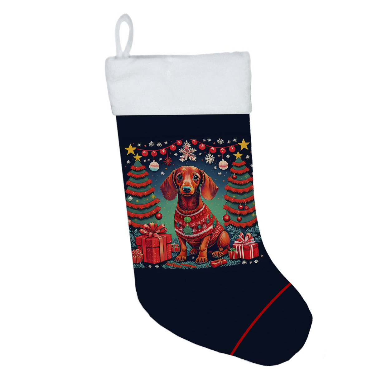 thumbnail image 2 of Dachshund Christmas Christmas Stocking 13.5 in x 18 in, 2 of 3
