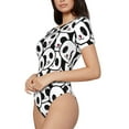 thumbnail image 2 of Balery Cute Panda Women's Short Sleevee Crew Neck Bodysuit Tops Short Sleeve Tops Basic-XX-Large, 2 of 9
