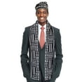 thumbnail image 2 of Black and white Kente African Print Hat and Stole/Sash/Scarf, 2 of 3