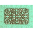 thumbnail image 1 of Ahgly Company Indoor Rectangle Oriental Turquoise Blue Traditional Area Rugs, 2' x 5', 1 of 4
