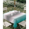 thumbnail image 3 of Square Outdoor Tablecloth with Umbrella Hole Teal Green Grey Outside Table Cloth Waterproof Patio Table Cover Gray Farmhouse Modern Rustic Zipper Tablecloths for Picnic Party Camping 54x54 Inch, 3 of 8
