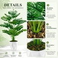 thumbnail image 4 of Miracliy 1 Pack 70cm Artificial Monstera Plant, Faux Tropical Split Leaf Plant with White Diamond Geometric Pot, Indoor Home Office Floor Decor, 4 of 7