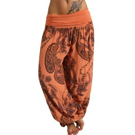

Niuer Harem Yoga Pants For Women Hippie Boho Lounge Pajamas Summer Beach Print Wide Leg Pants