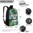 thumbnail image 3 of Jeiento Koala School Backpack Set for Boys 4Pcs Kids Backpacks with Lunch Box Pencil Case and Water Bottle Holder Green Leaves Girls Bookbag Sets for Elementary Middle School Bags Daypack, 3 of 7