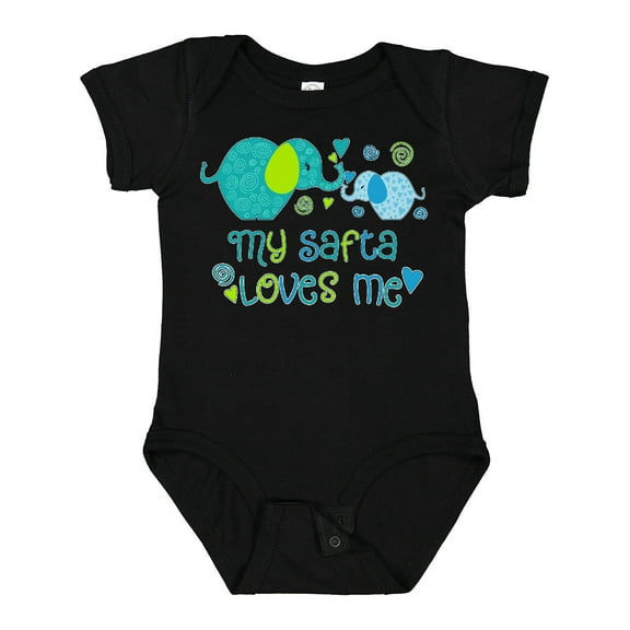 Inktastic My Safta Loves Me Cute Elephants Boys or Girls Baby Bodysuit