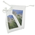 thumbnail image 2 of Landscape Fabric Pouch Set of 2, View of High Mountains with Forests Hiking Snowy Slope Pine Trees, Small Drawstring Bag for Toiletries Masks and Favors, 9" x 6", Olive Green Multicolor, by Ambesonne, 2 of 2