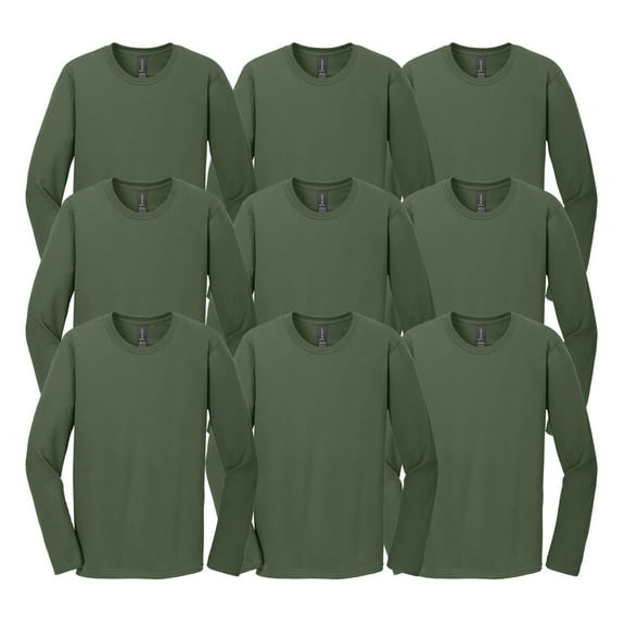 Gildan Men's Softstyle Long Sleeve T-Shirt, Soft Long Sleeve T-Shirt, Military Green, S