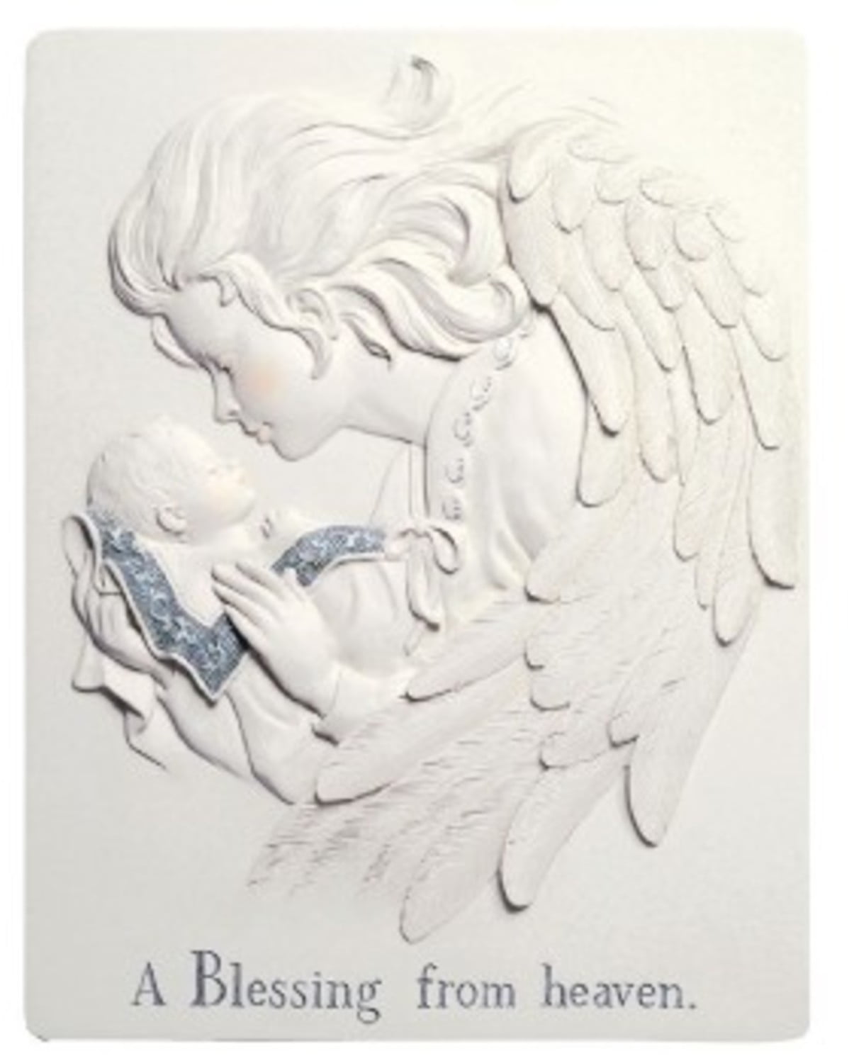 Pavilion "A Blessing from heaven" Angel Figurine Holding Baby Wall Hanging Plaque Decor