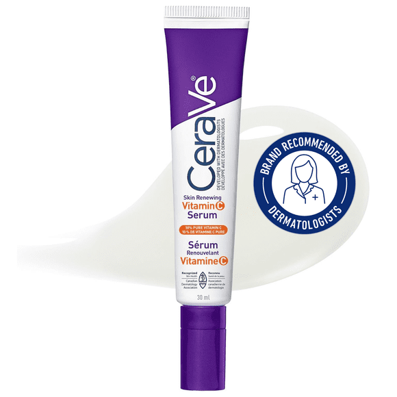 CeraVe Vitamin C Serum, 10% Pure Vitamin C Face Serum with Hyaluronic Acid and Ceramides for Brightening, 30mL