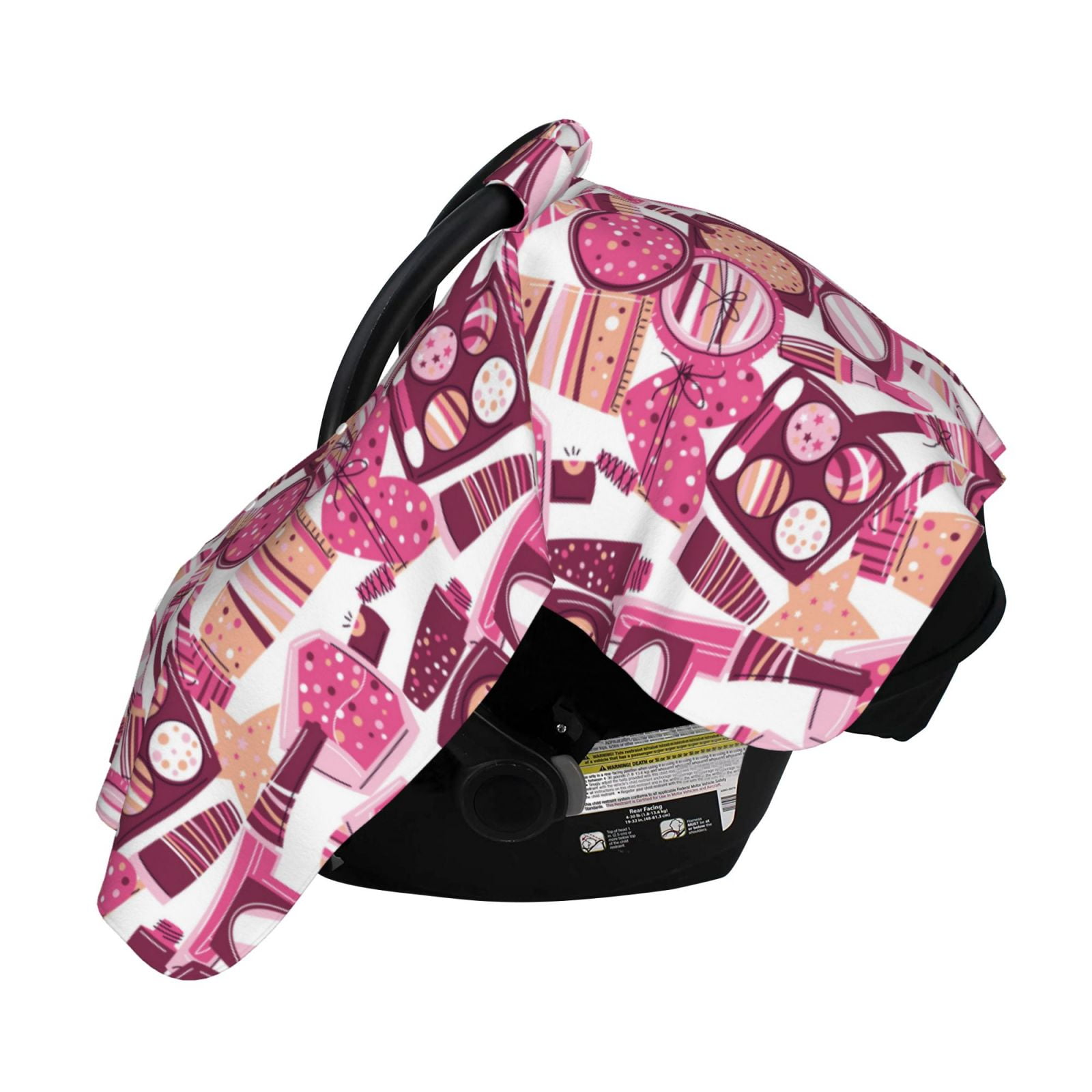 Naloa Cute Girl Baby Car Seat Cover, Breathable Baby Carrier Cover, Multiuse Baby Carrier Cover & Nursing Breastfeeding Cover