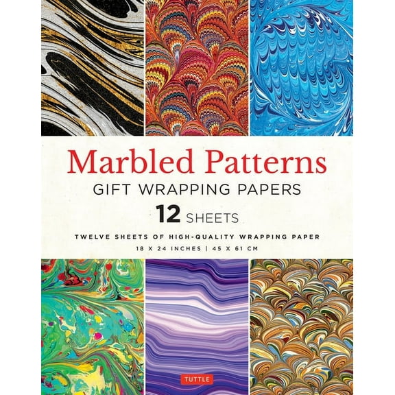 Marbled Patterns Gift Wrapping Papers - 12 Sheets: 18 X 24 Inch (45 X 61 CM) Wrapping Paper, (Paperback)