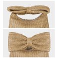 thumbnail image 5 of Women Straw Evening Bag with Bow Weaving Clutch Bag Ladies Daily Bag (Khaki), 5 of 10