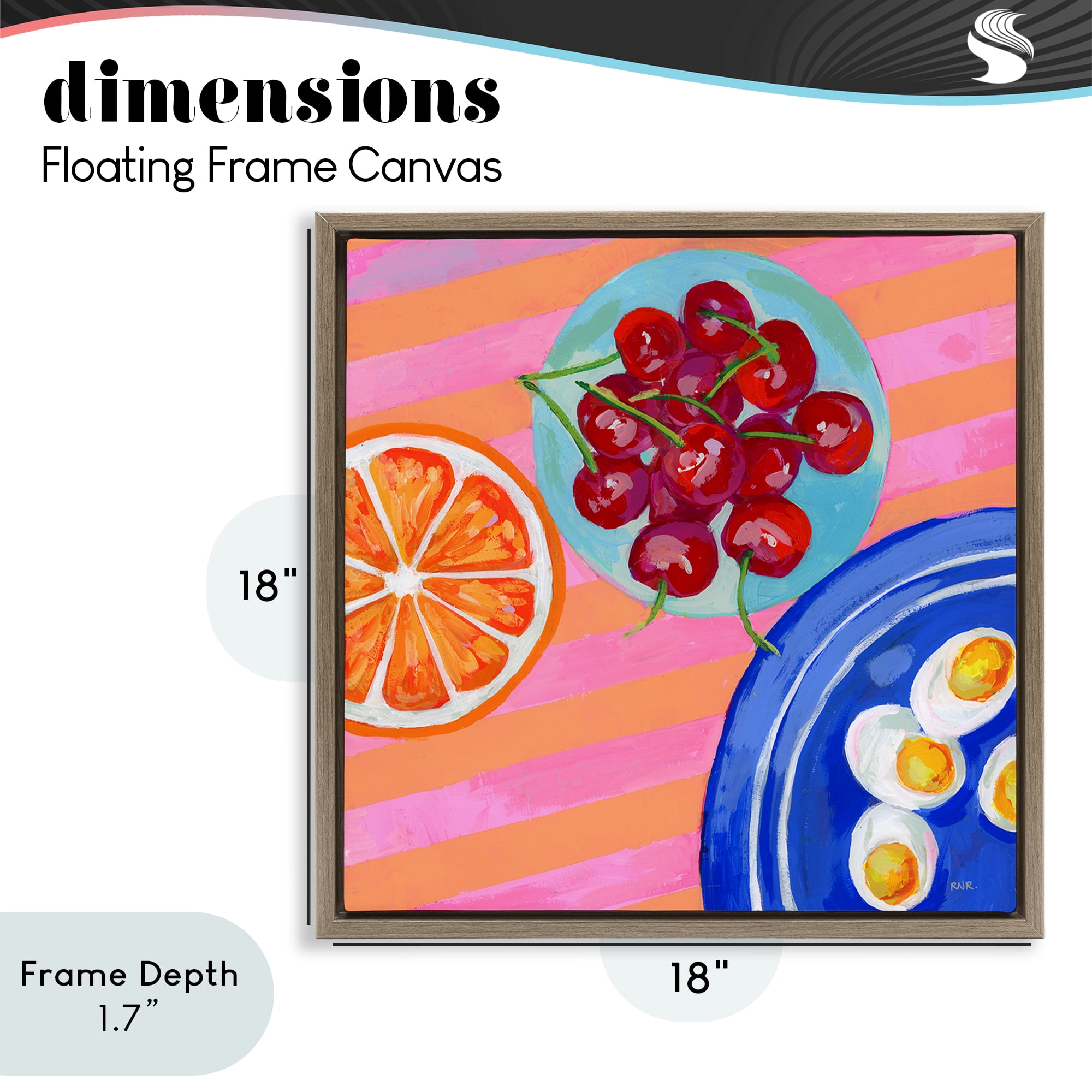 Stupell Industries Summer Snacks Picnic Blanket Brown Framed Floater Canvas Wall Art, design by Rachael Reese