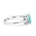 thumbnail image 2 of Art Deco Wedding Ring Marquise Paraiba Tourmaline CZ 925 Sterling Silver Size 7, 2 of 5