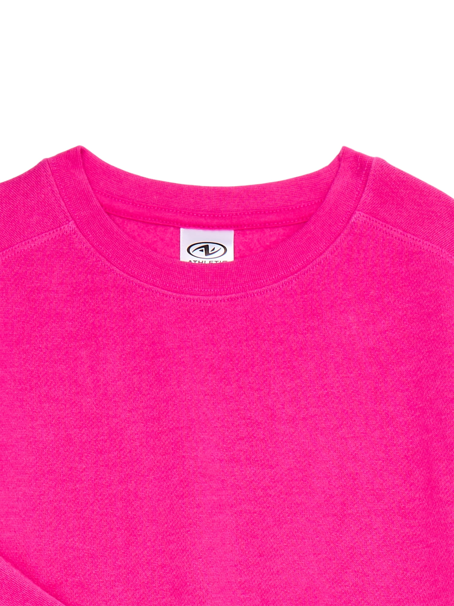 Athletic Works Girls Fleece Sweatshirt and Sweatpants Set, 2-Piece, Sizes 4-18 & Plus