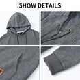 thumbnail image 4 of Men's Hoodies Pullover Geometric Texture Hoodie Long Sleeve Casual Drawstring Sweatshirts with Pocket Dark Gray XL, 4 of 8