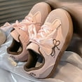 thumbnail image 5 of Bxsruta Girls Soft Sole Shoes Faux Leather Casual Sneakers Toddler Little Kid Big Girl Bow Fashion Sneakers, 5 of 8