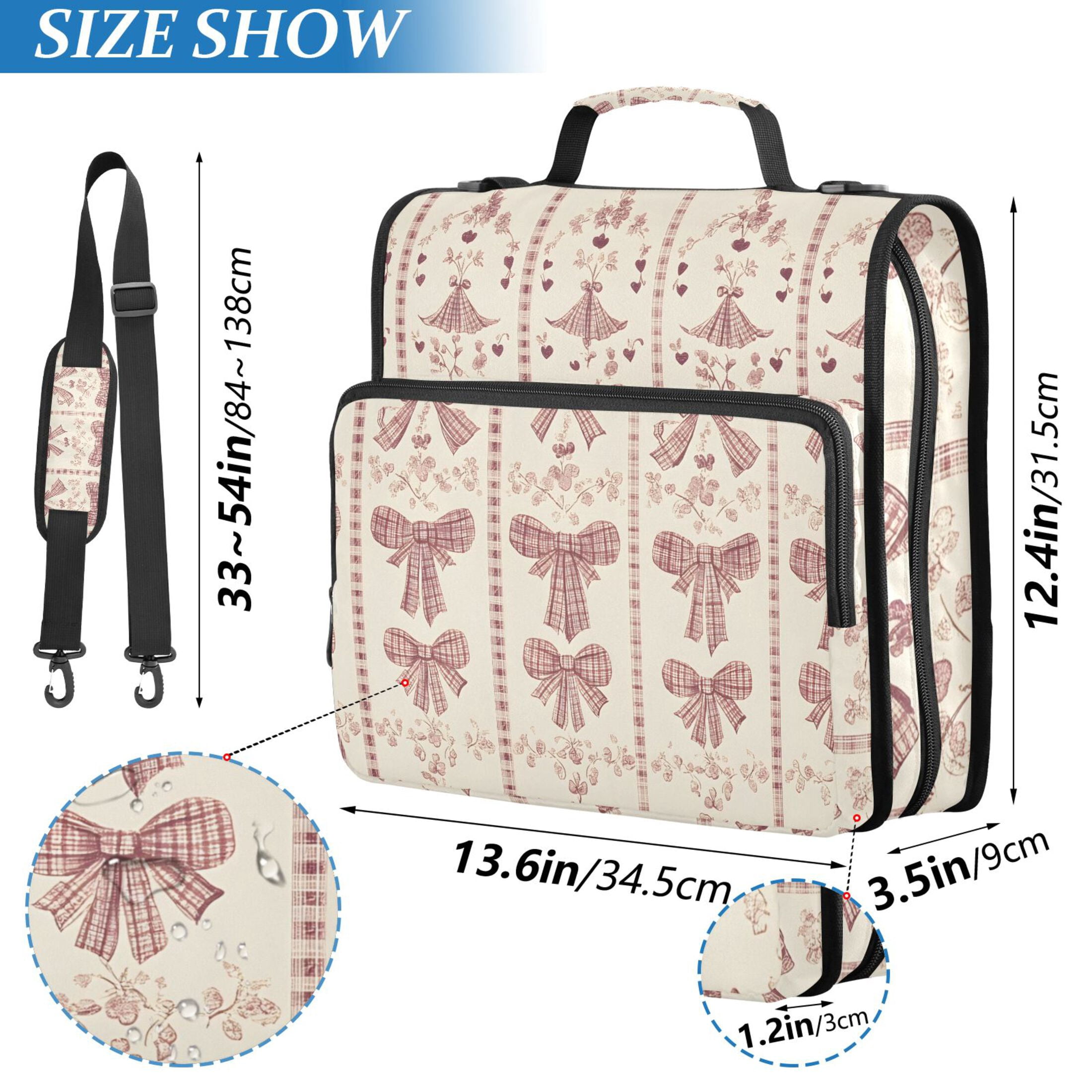ALAZA Zipper Binder Retro Bows 3 Ring Trapper Keeper File Folder Organizer Bag