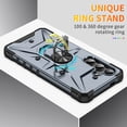 thumbnail image 6 of ELEHOLD Heavy Duty Rugged Case for Samsung Galaxy A16 5G,360° Rotation Ring Holder Kickstand Function Anti-Slip Work with Magnetic Car Mount Shockproof Protective Case,Gray, 6 of 8