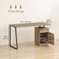 thumbnail image 2 of 53" Natural Wood Computer Desk with Cabinet & Drawer – Home Office Writing Table for Study Room & Workspace – Adjustable Shelf Included, 2 of 7