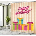 thumbnail image 4 of Ambesonne Birthday Shower Curtain, Colorful Party Boxes Art, 69"Wx70"L, Dark Pink Pale Peach, 4 of 4