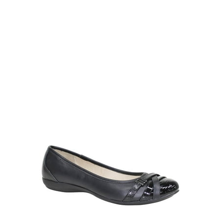 - Time and Tru Women's Buckle Toe Flat Shoe