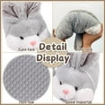 thumbnail image 4 of Soft Bunny Slippers for Women Funny Animal Novelty Slippers for Adults Cute Plush Rabbit Bedroom Slippers（Grey，5-6）, 4 of 6