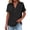 Black, variant on Summer Spring Women's Shirts V-Neck Loose Blouse Casual Fashion Short Sleeve Button Up Top with Pockets, Light Blue M