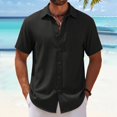 thumbnail image 5 of JoveMarine Mens Short Sleeve Button Down Shirts Breathable Fabric Casual Everyday Comfort Top,Black L, 5 of 8