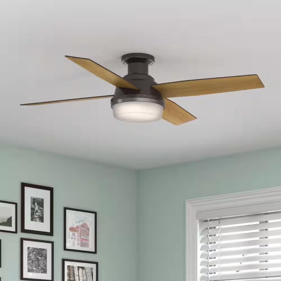Restored Hunter Fan 52 inch Contemporary Noble Bronze Finish Indoor Ceiling Fan with LED Light Kit and Remote Control (Refurbished)