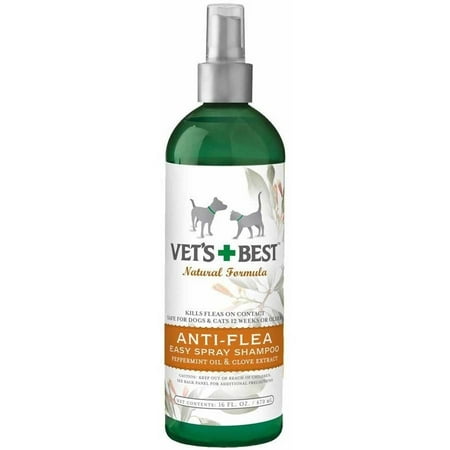 Vet's Best Natural Anti-Flea Easy Spray Shampoo, 16 oz