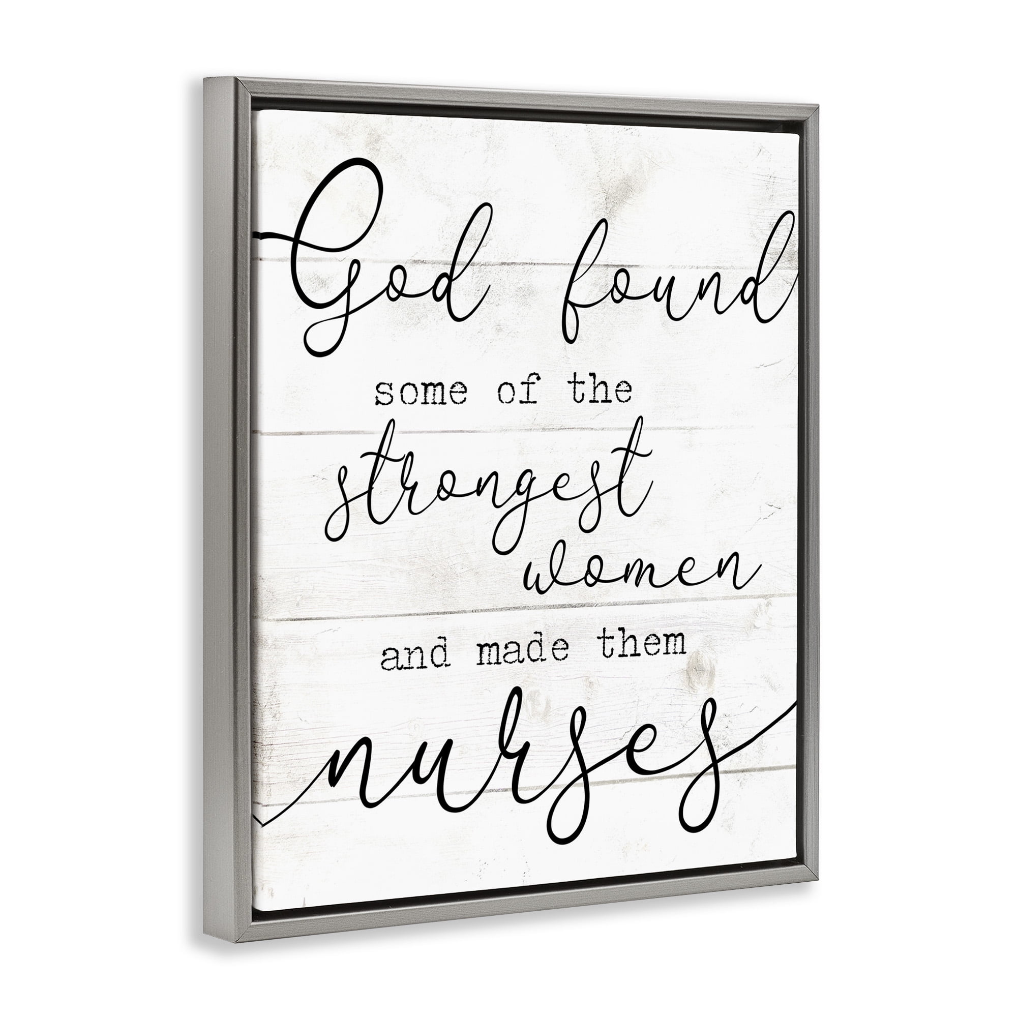 Stupell Industries Strong Women Nurses Spiritual Religious Painting Gray Floater Framed Canvas Art Print Wall Art, 17 x 21