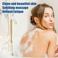thumbnail image 2 of Unique Bargains 2 Pcs Wood Bath Brush Back Scrubber for Shower 3.9 Inches Brown Beige with Long Handle, 2 of 7