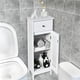 thumbnail image 2 of Costway Armario de Almacenamiento de Pie de Baño con Cajón y Puerta de Persiana Organizador Lateral con Estante Ajustable 32 x 30 x 88 cm Blanco Costway Modern, 2 of 10