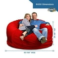 Ultimate Sack 6000 Big Bean Bag Chair, 6ft, Electric Blue Suede, Foam