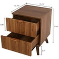 thumbnail image 2 of Fluted Nightstand, Mid Century Modern 2 Drawer Bedside Table for Bedroom, Small Dresser Night Stand Side End Table with Wood Fluted Drawer Storage for Bedroom Closet(Walnut), 2 of 16