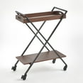 thumbnail image 2 of TMS Lester 2-Tier Metal and Wood Bar Cart with Locking Casters, Black/Walnut, 2 of 5