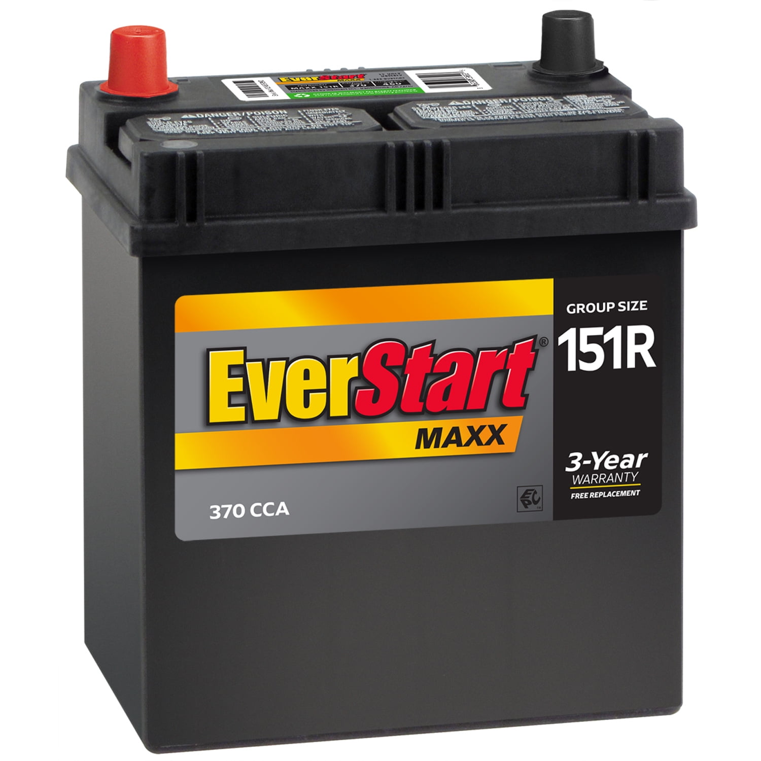 EverStart Maxx Lead Acid Automotive Battery, Group Size 151R (12 Volt / 370 CCA)