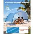 thumbnail image 5 of VEVOR Beach Tent Sun Shelter for 3 Person, UPF 50+ Protection,Portable Sun Shade Canopy with Carrying Bag & Ground Stakes, Lightweight and Easy Setup Beach Umbrella for Camping Fishing Outdoor Picnic, 5 of 9