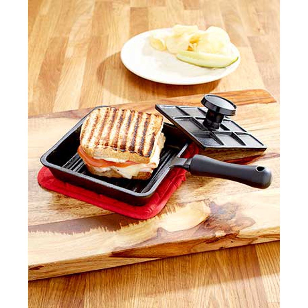 6 In Panini Cast Iron Pan Sandwich Lodge Breakfast Fry Mini Baking