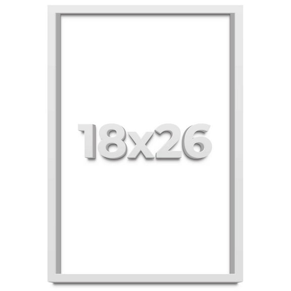 18x26 Shadow Box Frame White | 2 Inches Deep Real Wood Contemporary Shadowbox Display Frame | UV