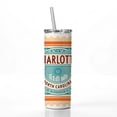 thumbnail image 2 of Charlotte NC North Carolina Travel Vacation Stamp 20oz Insulated Water Bottle Skinny Tumbler Includes Straw, 2 of 7