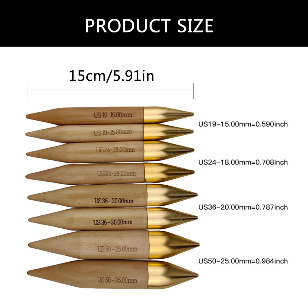 CIYISON 1Pair Large Circular Wood Knitting Needle Set with 80cm Cable Interchangeable Circular Knitting Needle for Professional