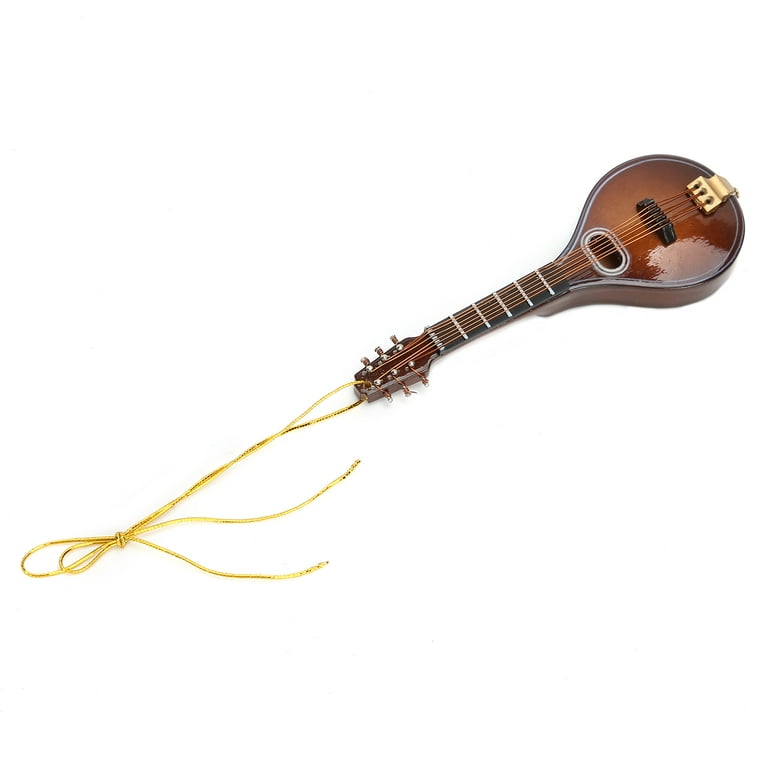 Tebru Miniature Musical Instrument, 8-String Wooden Mandolin Model, Elegant  Unique Hanging Home Decoration Mandolin Replica Collectible Music Themed