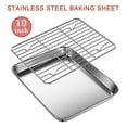 thumbnail image 4 of Geloo 10” x 9” Stainless Steel Toaster Oven Tray and Rack Set (2 Pack), 4 of 8