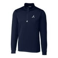 thumbnail image 2 of Men's Cutter & Buck  Navy Atlanta Braves Traverse Stretch Quarter-Zip Pullover Top, 2 of 3