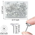 thumbnail image 3 of 150 Pack Clear Push Pins Tacks, Flat Head Thumbtacks for Bulletin Board, Cork Board, Shadow Box, Wall Hanging – Heavy Duty Plastic Head with Steel Point in Reusable Storage Box, 3 of 6